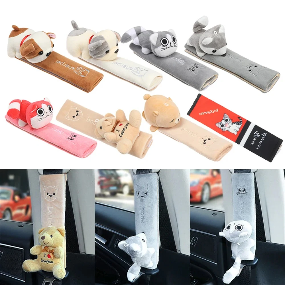 Nette Tier Auto Sitz Gürtel Pads Universal Auto Sitz Schulter Gurt Pad Kissen Abdeckung Auto Gürtel Schutz Sicherheit Gürtel Abdeckung Image
