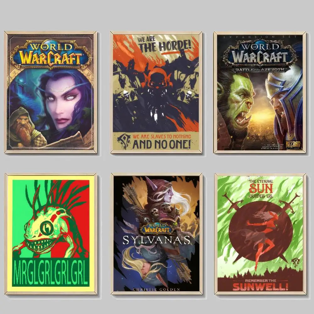 Whitepaper Poster Retro Kraftpapier Aufkleber DIY Zimmer Bar Café Vintage Dekorative Malerei World of Warcraft Heißes Videospiel