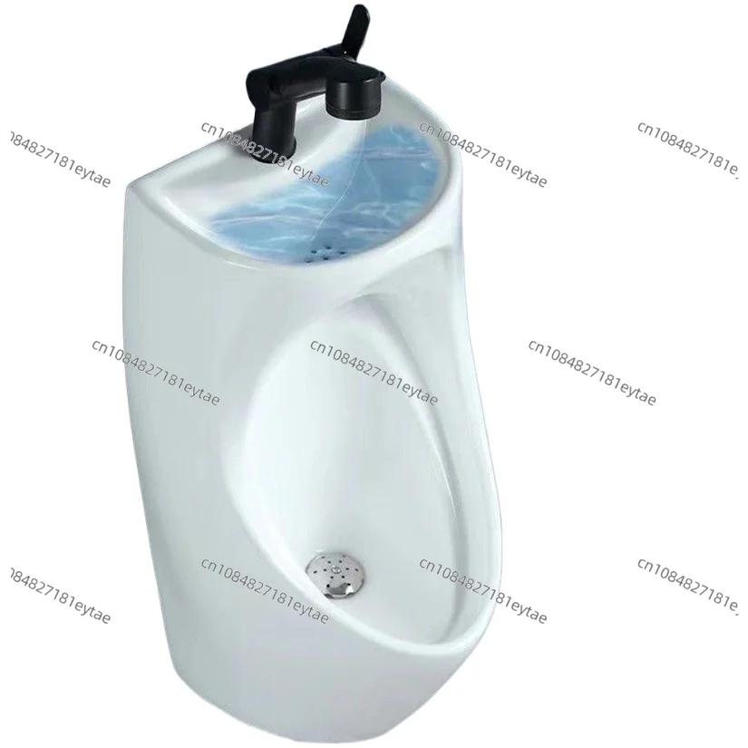 Wandmontiertes Keramik-Urinal mit Waschbecken, Herren-Urinal für Badezimmer, Freistehendes Urinal