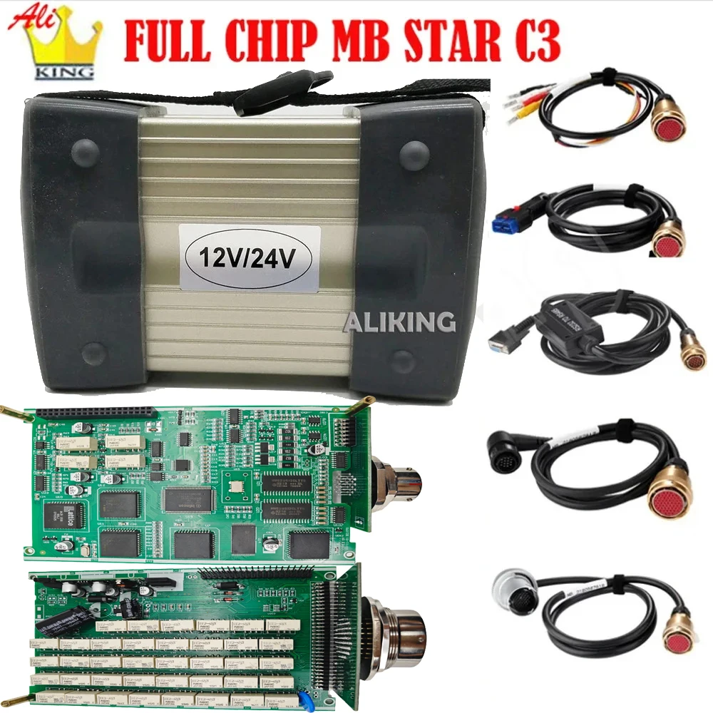 Top Qualität MB Star C3 multiplexer Vollen Satz Mit Allen Kabeln MB C3 Stern Diagnose Werkzeug MB Star C3 Multiplexer mit Software HDD Image