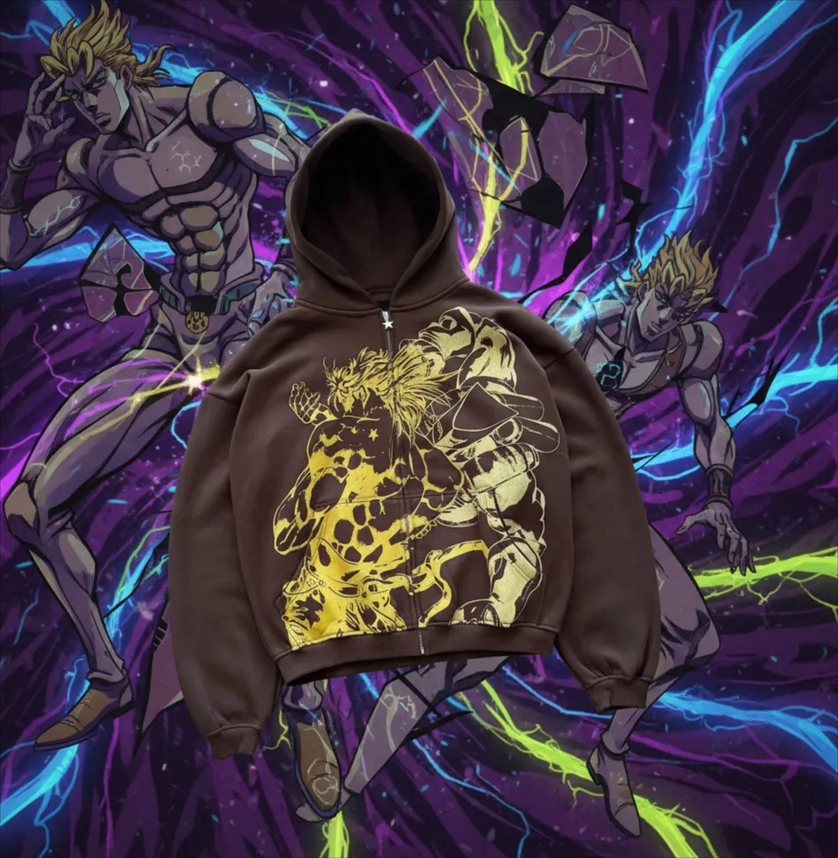 Japanische Streetwear Jojo Bizarre Adventure Hoodies Herrenjacken Übergroße Hip-Hop Y2k Stil Paar-Sweatshirts Harajuku Herrenbekleidung Image