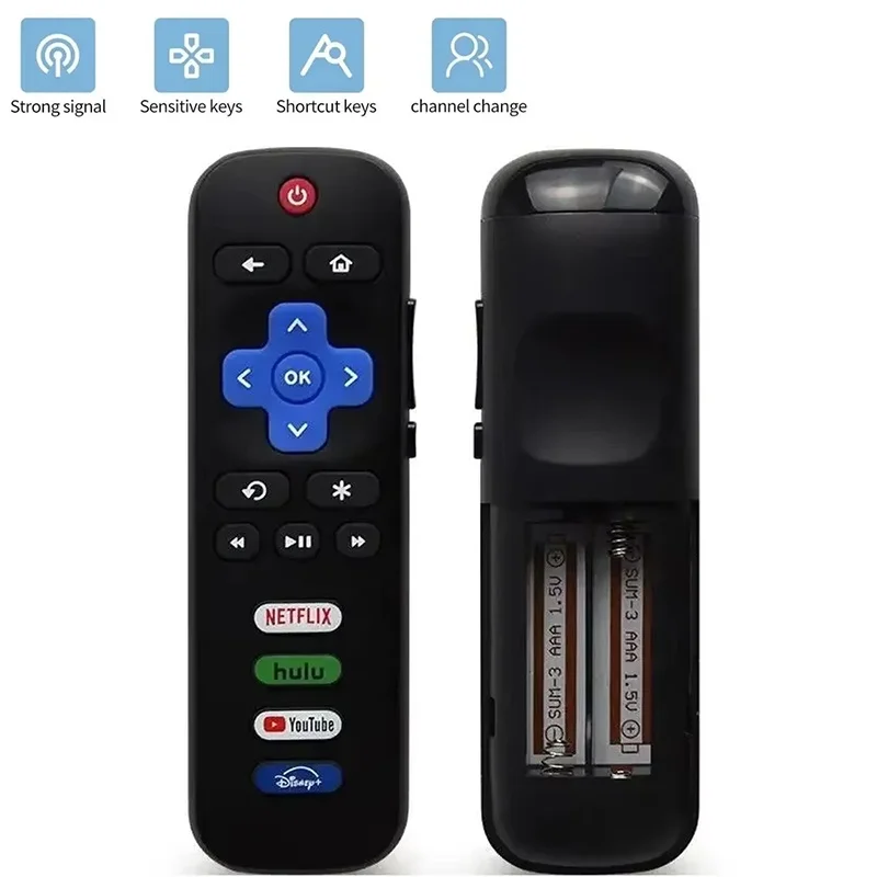 RC280A Fernbedienung für Roku TV für TCL Roku/Hisense Roku/Onn Roku/Aparatos/Insignia Roku/HITACHI Ersatzfernbedienung Image