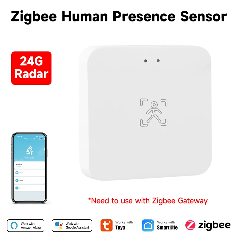Tuya Zigbee WiFi Anwesenheitssensor 24G MmWave Radar-Detektor APP-Steuerung für Smart Home Sicherheitsschutz Image