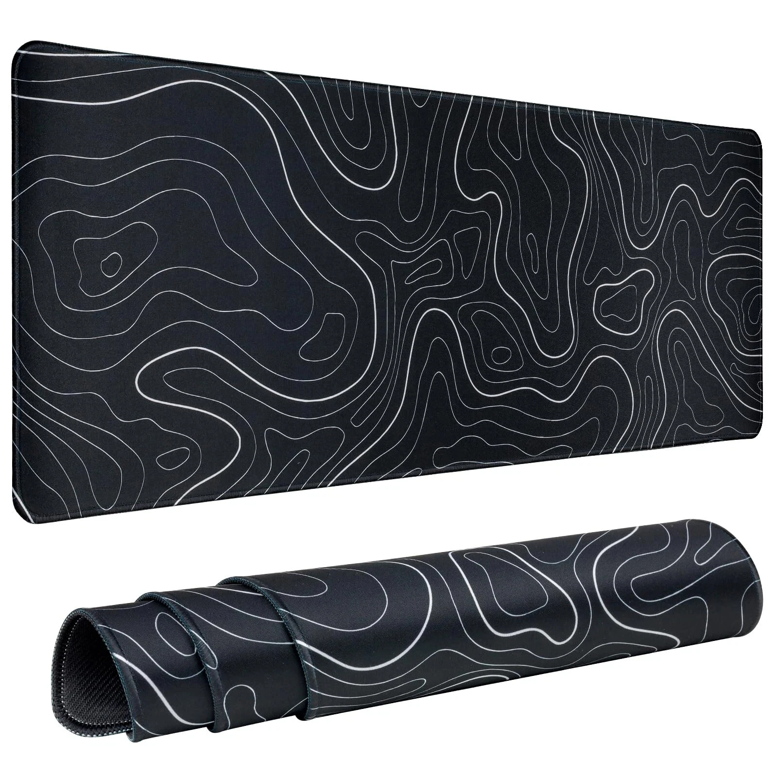 Gaming-Mauspad - Großes Topographisches Tastatur-Mauspad mit Rutschfester Unterseite und Genähtem Rand, Erweiterte Schreibtischunterlage XL Image