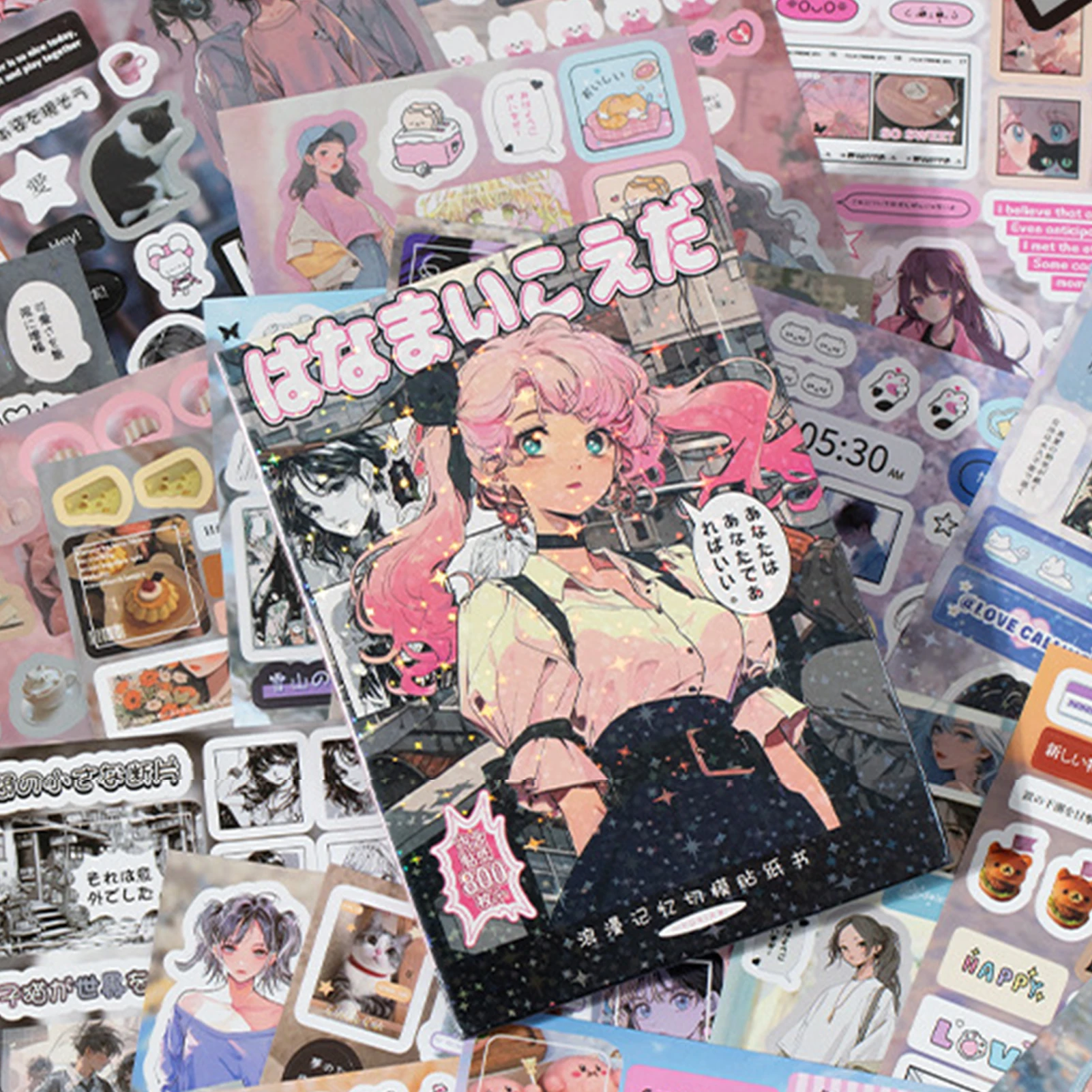 Niedliche Mädchenhafte Ausgestanzte Aufkleber-Bücher Japanische Anime-Szenen Handbuch DIY-Sticker für Journaling Scrapbooking Schreibwaren-Dekoration Image