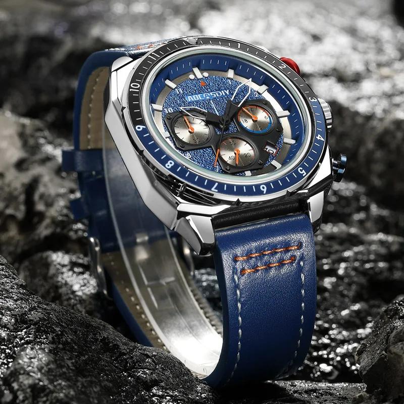 Herrenuhr, Sport- und Freizeituhr, multifunktionale, leuchtende, wasserdichte Quarzuhr, Herrenuhr Image