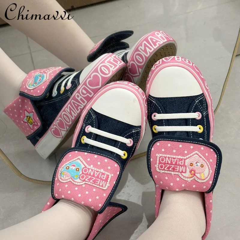 Japanische Niedliche Mädchenschuhe Retro Denim-Leinenschuhe 2026 Frühling Herbst Neue Lolita Süße Vielseitige Lässige Flache Schuhe für Damen