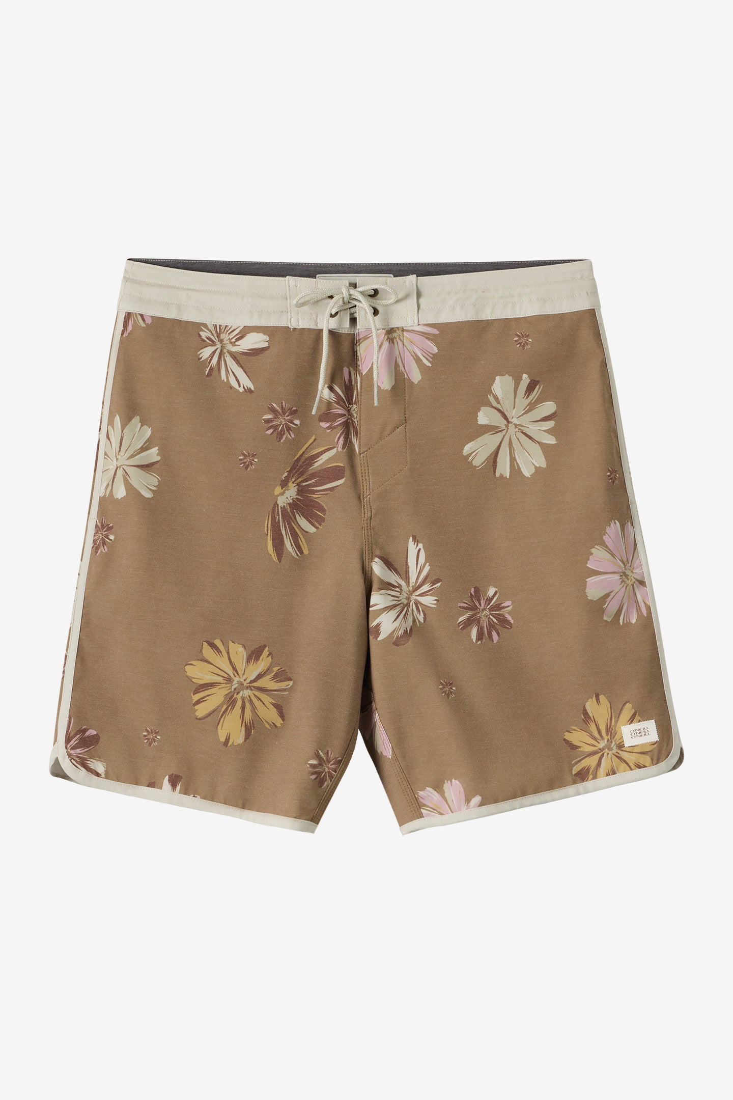 O'Neill Boy's Cruzer Scallop 16"" Board Shorts in Dark Khaki, Size 27, Elastane/Polyester
