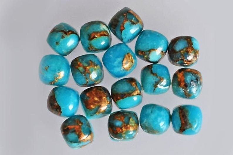 AAA+A 100% Naturale Blu Rame Turchese Cabochon Cuscino 3 mm 4 mm 5 mm 6 mm 7 mm 8 mm 9 mm 10 mm 11 mm 12 mm 13 mm 14 mm 15 mm pietra prezi