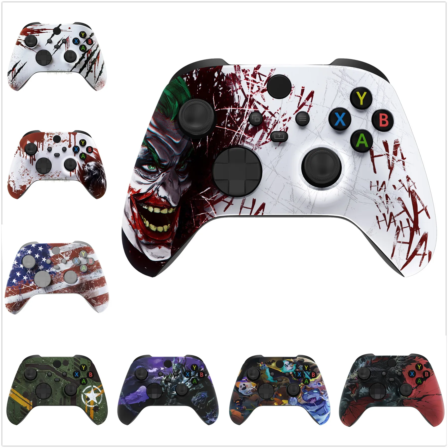 eXtremeRate Custom Pattern Soft Touch Front Housing Shell Cover Faceplate for Xbox Series X/S (Xbox Core) Controller