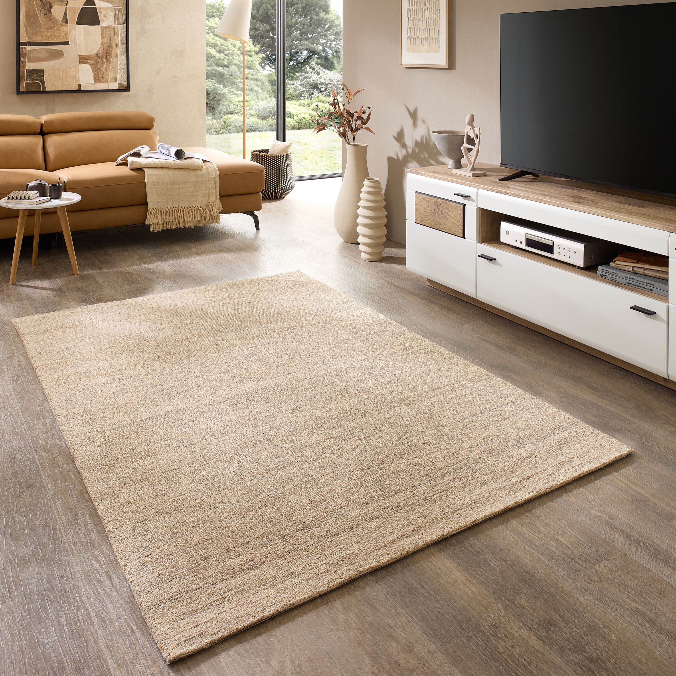 Wollteppich THEKO "Origin Loop Uni", grau, B:250cm H:10mm L:350cm, Schurwolle, Teppiche, handgetuftet, reine Schurwolle, Unifarben Image