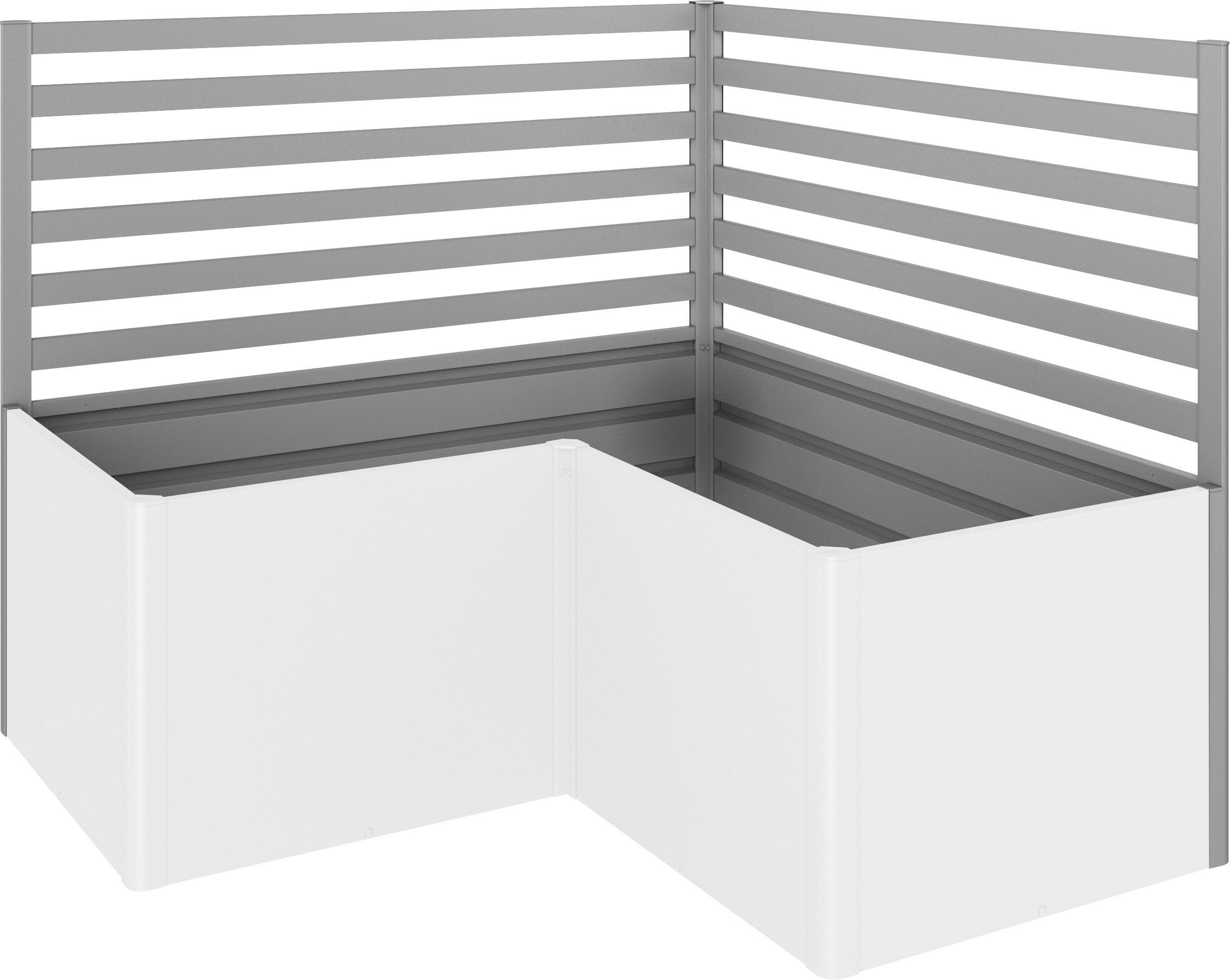 Rankgitter BIOHORT, grau (quarzgrau, metallic), B:201cm H:91cm, Stahlblech, Rankhilfen, für biohort HochBeet L2x1 Image