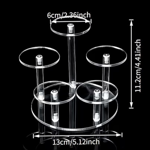 Runder Acryl-Präsentationsständer, 4/5/6/7/8/9-stufiges Leiterregal, transparentes, hochtransparentes Material, Präsentationsständer für Kosmetik, Parfüm und Figuren, Aufbewahrungs- und Image
