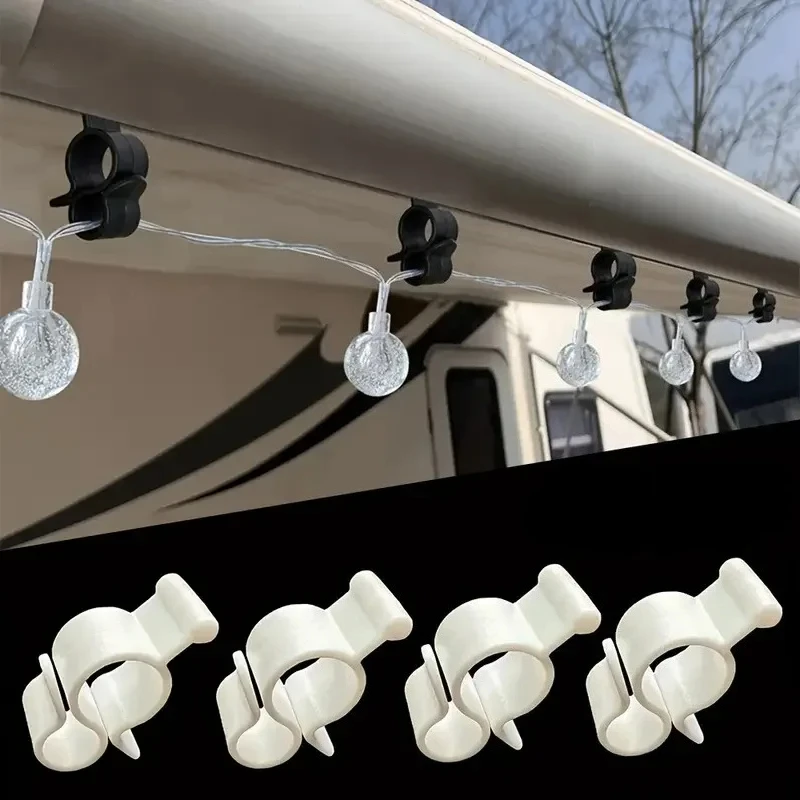 10 Pezzi Ganci a Clip per Luci, Ganci Multiuso per Tende da Campeggio, Roulotte, Camper, Morsetti per Corda Luminosa, Ganci per Tenda da Viaggio