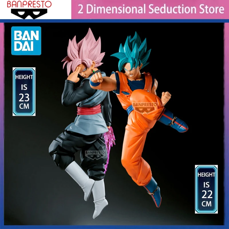 BANPRESTO Dragon Ball Super MATCH MAKERS Super Saiyan Blue Son Goku VS Super Saiyan Ros Goku Black Action Figure in PVC da Collezione