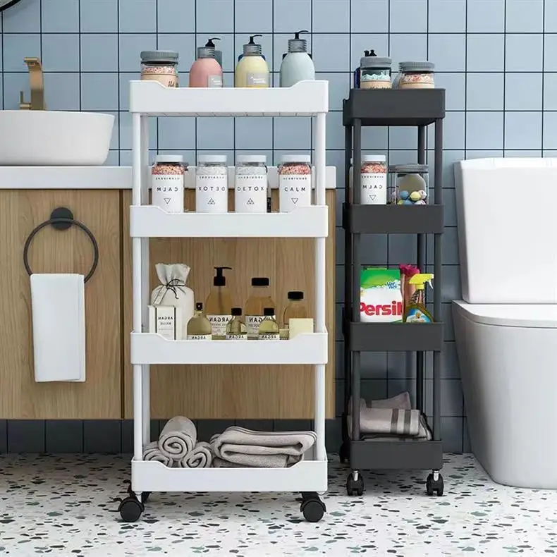 Scaffale portaoggetti multifunzionale da cucina, scaffale portaoggetti da bagno, carrello mobile a più livelli, scaffale multiuso.