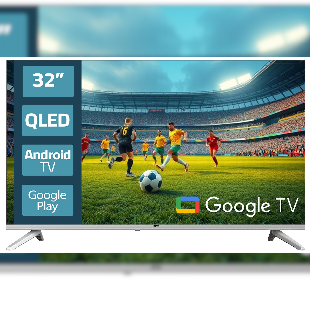 JTC-24 32 Zoll / 80 cm QLED Smart Fernseher, Android TV, Sprachsteuerung, Bluetooth, Rahmenlos-Design Image