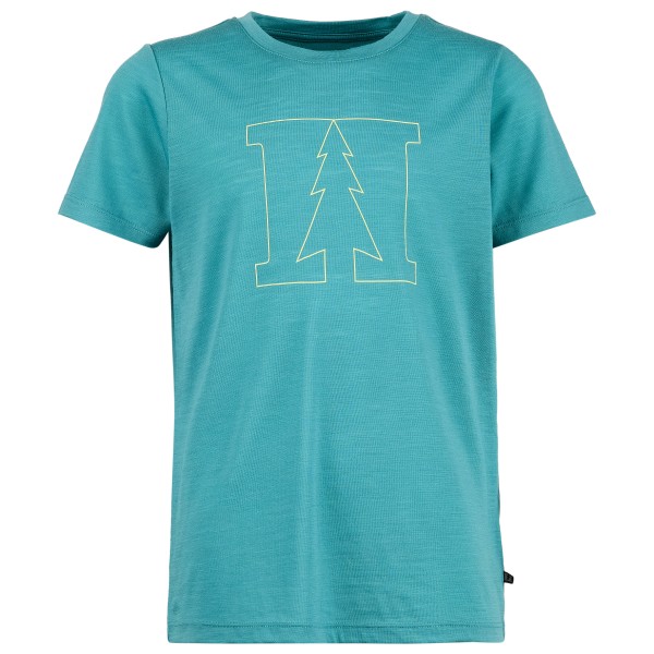 Heber Peak - Kid's MerinoMix150 PineconeHe. Print T-Shirt - Merinoshirt Gr 116 türkis