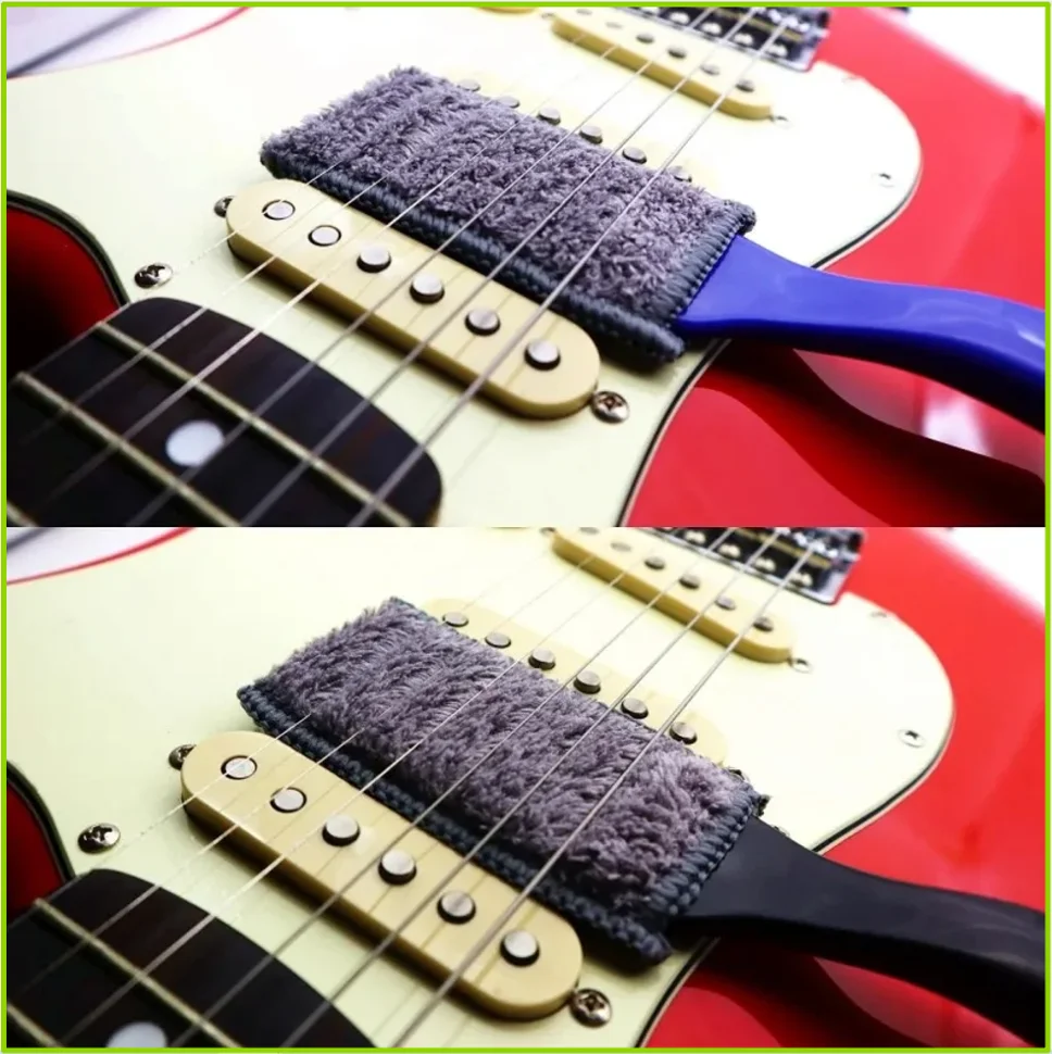 1 Stück Doppelköpfiger Gitarren-Reinigungspinsel, Staubbürste für Gitarrensaiten & Griffbrettpflege, Musikinstrumenten-Wartungswerkzeug Image