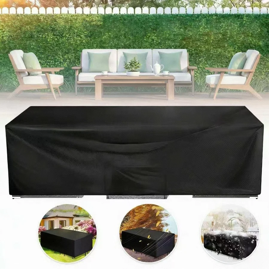 Allwetter-Terrassenmöbel-Abdeckung, 210D, Wasserdichte und Staubdichte Schutzhülle für Gartenstühle und Esstische