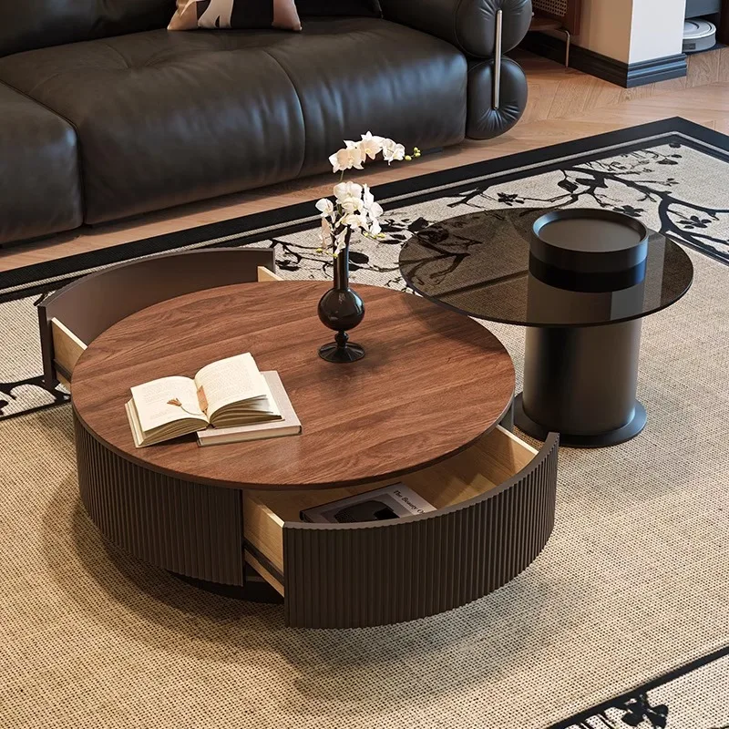 Neuer Couchtisch aus Massivholz für das Wohnzimmer, kleiner, moderner, schlichter, leichter Luxus-Couchtisch der gehobenen Klasse Image