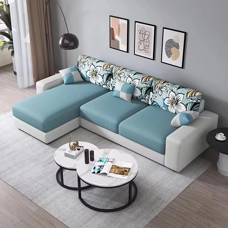 Bestseller Stoffsofa Kleines Günstiges Sofa Wohnzimmer Modernes L-förmiges Sofa-Set Möbel 3-4-Sitzer Einfaches Design-Sofa für Zuhause