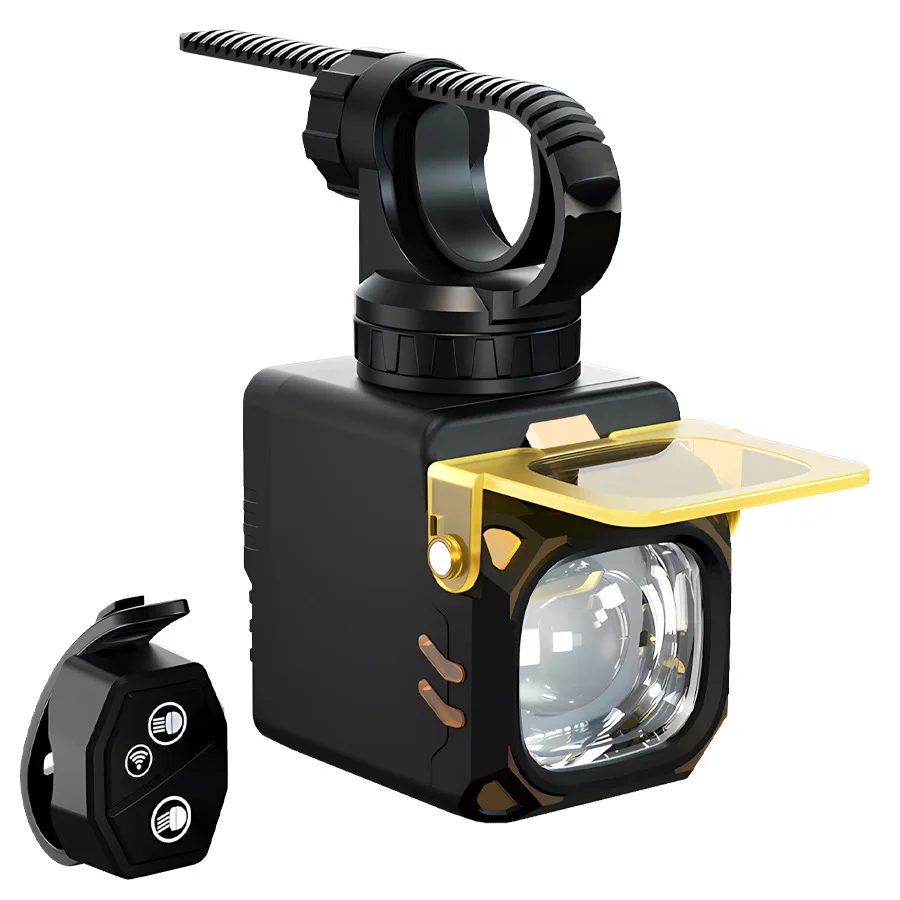Bestbewertete wiederaufladbare Fahrrad-Taschenlampe mit Fernbedienung, helle, wasserdichte Nachtfahrradbeleuchtung für Bergtouren Image