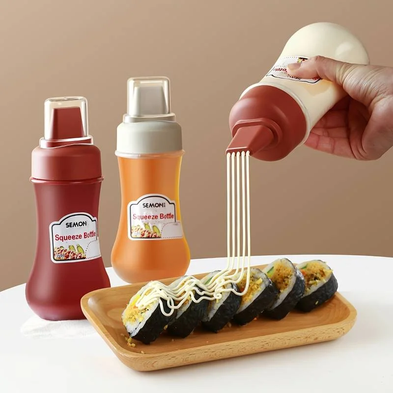 1/2/3pcs Spremere Bottiglia di Salsa A Prova di Perdite Contenitore di Condimento Riutilizzabile Per Insalata Ketchup Marmellata di Miele Spremere Bottiglia di Salsa da Cucina