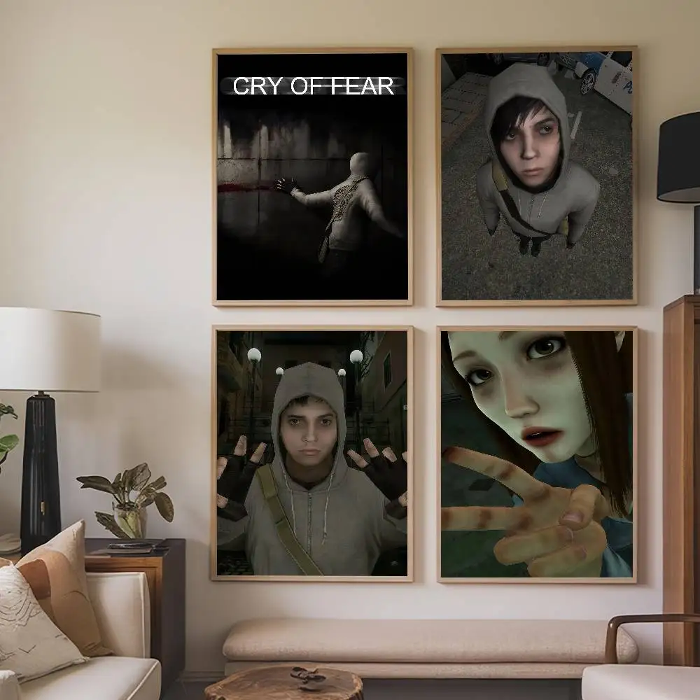 Game Simon Cry of Fear Poster-Gemälde, selbstklebende Drucke, für Zuhause, Schlafzimmer, Wohnzimmer, Dekoration, Vintage-Geschenk