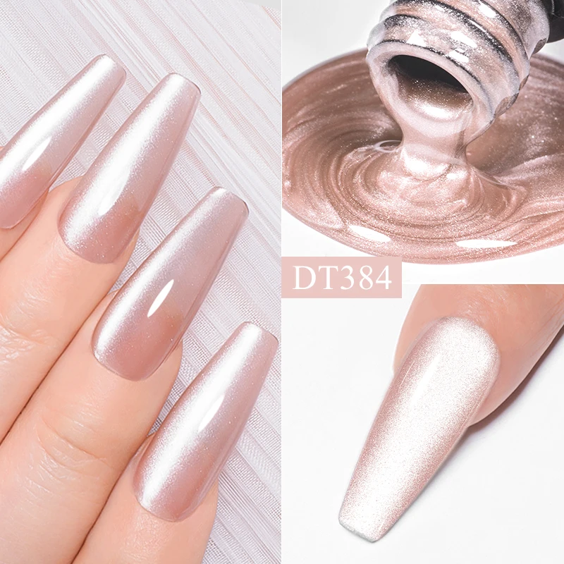 MEET ACROSS 7 ml Pink Moonlight Cat Magnetischer Gel-Nagellack Glitzer Frühling Einfacher Silber Gold Magnetischer Nail Art UV Gel-Lack Image