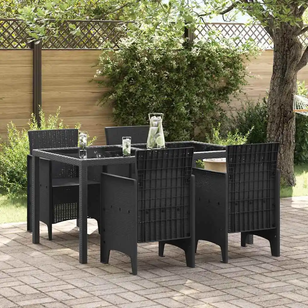 4-teiliges Gartenstuhl-Set, Anthrazit, 53 x 49 x 85 cm, PP, mehrteiliges Set in Farben erhältlich, Strand- und Pool-Gartenstuhl für den Außenbereich