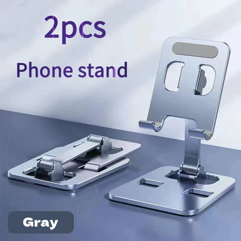 2 Stück tragbare Handy- und Tablet-Halterung aus Aluminiumlegierung, verstellbare, flexible Ständerhalterung für iPad, MiPad, Samsung Tab, MatePad, Universal De Image