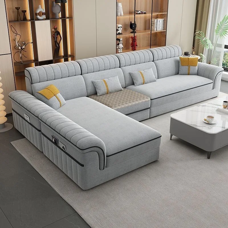 # @ 2025 Stoff-Wohnzimmer-Sofagarnitur Abnehmbare Waschbare Moderne Italienische Ecksofa L-Form Chaiselongue Luxus-Sofa Couch Image
