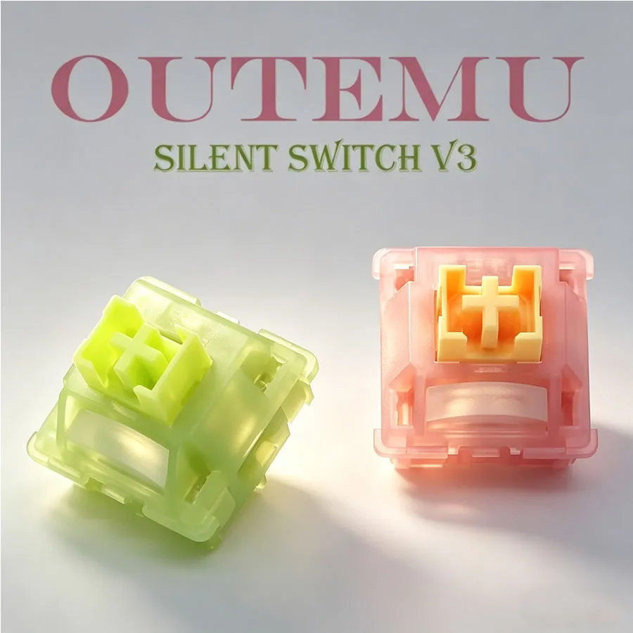 Outemu Silent Peach V3 Switch, vorgeschmiert, Silent Lemon V3 Switches, mechanische Tastatur, linear, taktil, 5-Pin, Hot-Swap, vorgeschmiert, POM Image