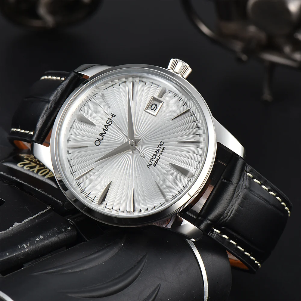 40mm Automatikuhr mit individuellem Logo, gewölbtem Mineralglas, wasserdichte Herrenuhr für Geschäftsleute Image