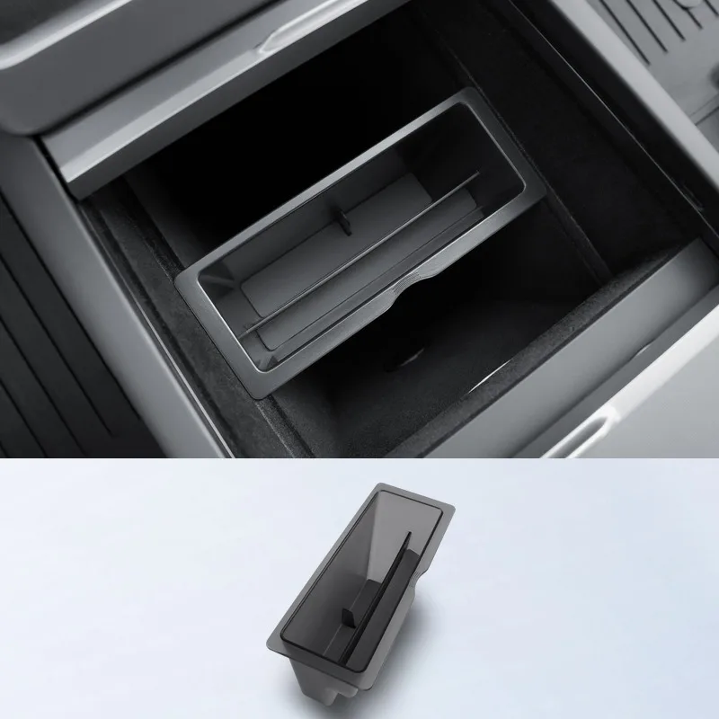 Für Tesla Model 3 Highland Model Y Juniper 2025 2026 Transparente Mittelkonsolen-Handybox Auto-Innenausstattung Deko Image