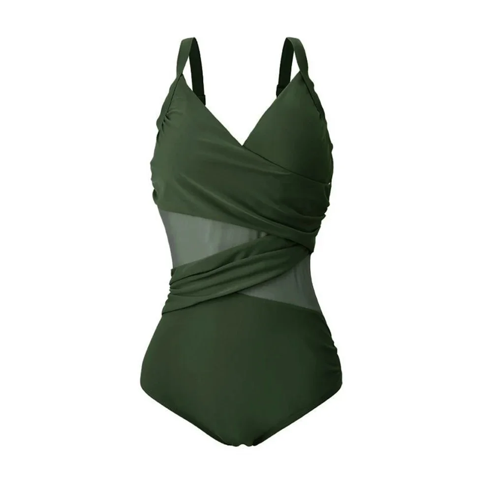 Plus Size Bademode Frauen 2025, neuer sexy Mesh-Einteiler-Badeanzug, weiblich, große Größe, Badeanzug, Sommer, Beachwear, Badeanzug, 4XL