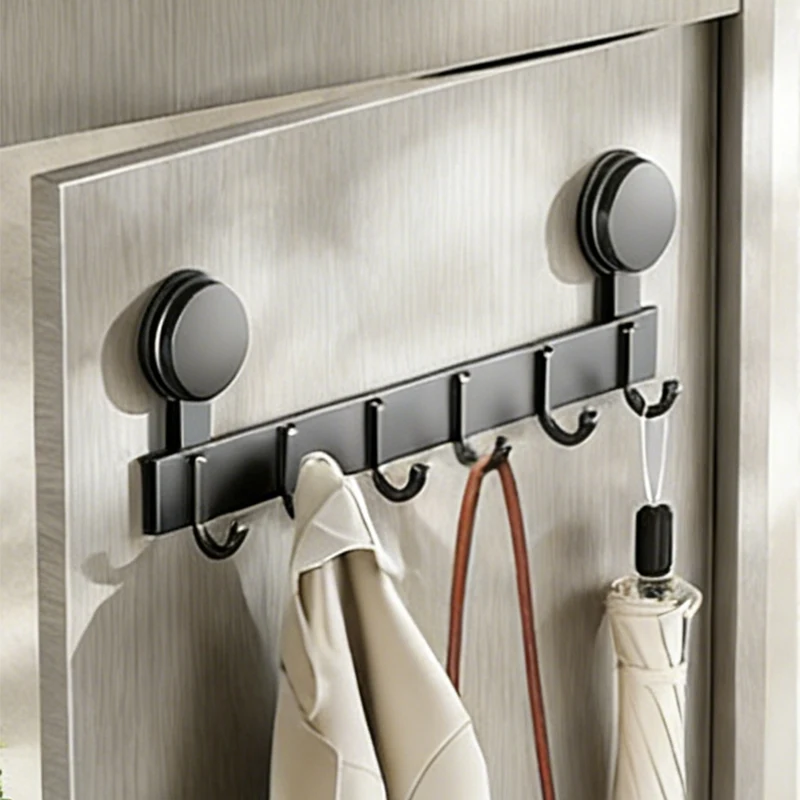 Badezimmer Saugnapf-Haken ohne Bohren, Küchenhaken, Aluminium-Türhaken für Kleidung