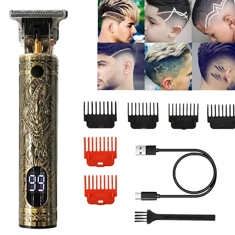 2026 T9 Vintage Haarschneidemaschine Elektrisch Schnell Aufladbar Tragbarer Haarschneider Barber Rasierer Haarschneidegerät / Zubehör Image