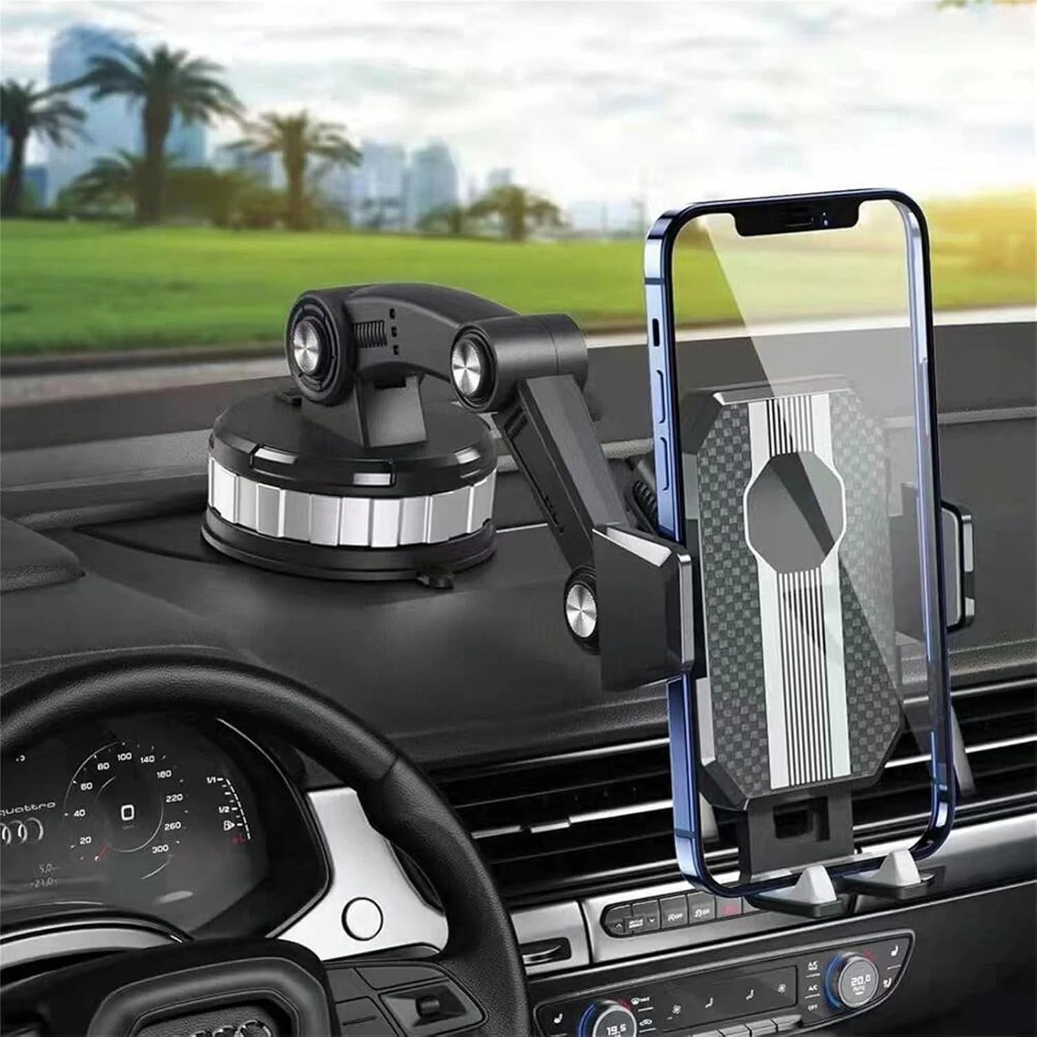 Car Phone Mount For Center Console Strong Suction Dashboard Holder Hands Free Driving Stand 1 Pc