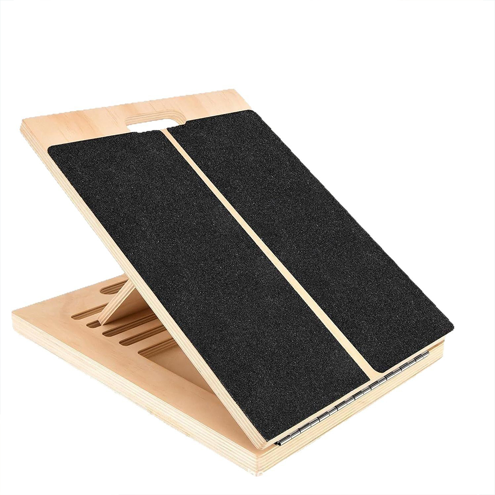 Adjustable Wooden Slant Board For Calf Stretching, Balance Training & Rehab Fitness Adjustable Wooden Slant Board For Calf Stretching, Balance Training & Rehab Fitness