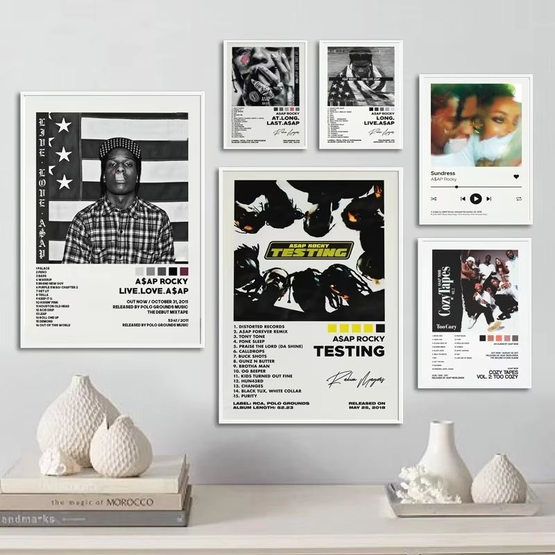 ASAP Rocky Testing Album Cover Canvas Poster Aesthetic Wall Art testing Vol 2 15.75x19.69in No Frame