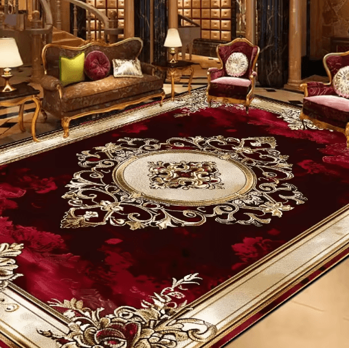 Vintage European Large Area Rug Non Slip Retro Living Room Carpet fg030 flannel 14 180x250cm 71x98in