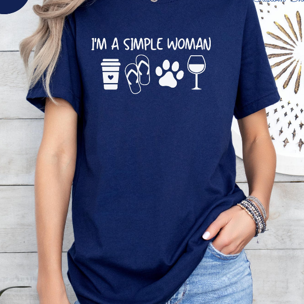 Im A Simple Woman Shirt Funny Dog Lover Wine Graphic Tee Cute Quote Outfit light Orange 3xl sweatshirt