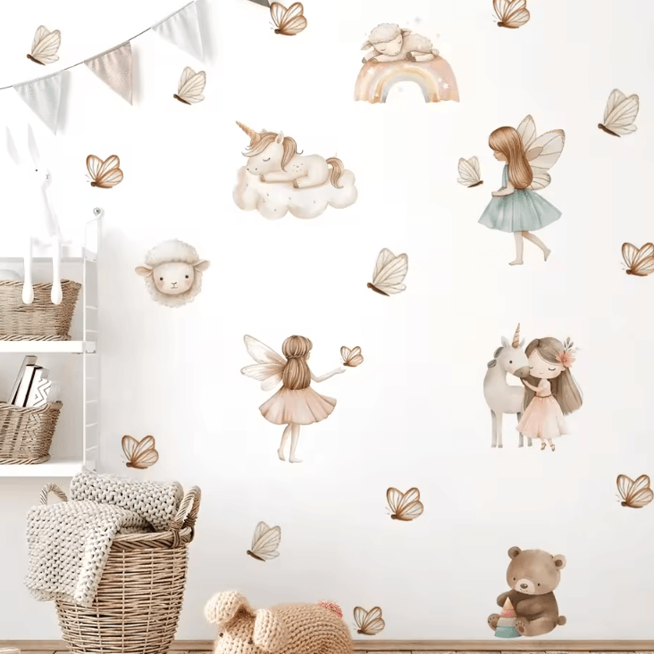 Turn Your Childs Room Into A Magical Dreamland With These Enchanting Unicorn Wall Stickers. Designed With Soft Watercol sl3900a