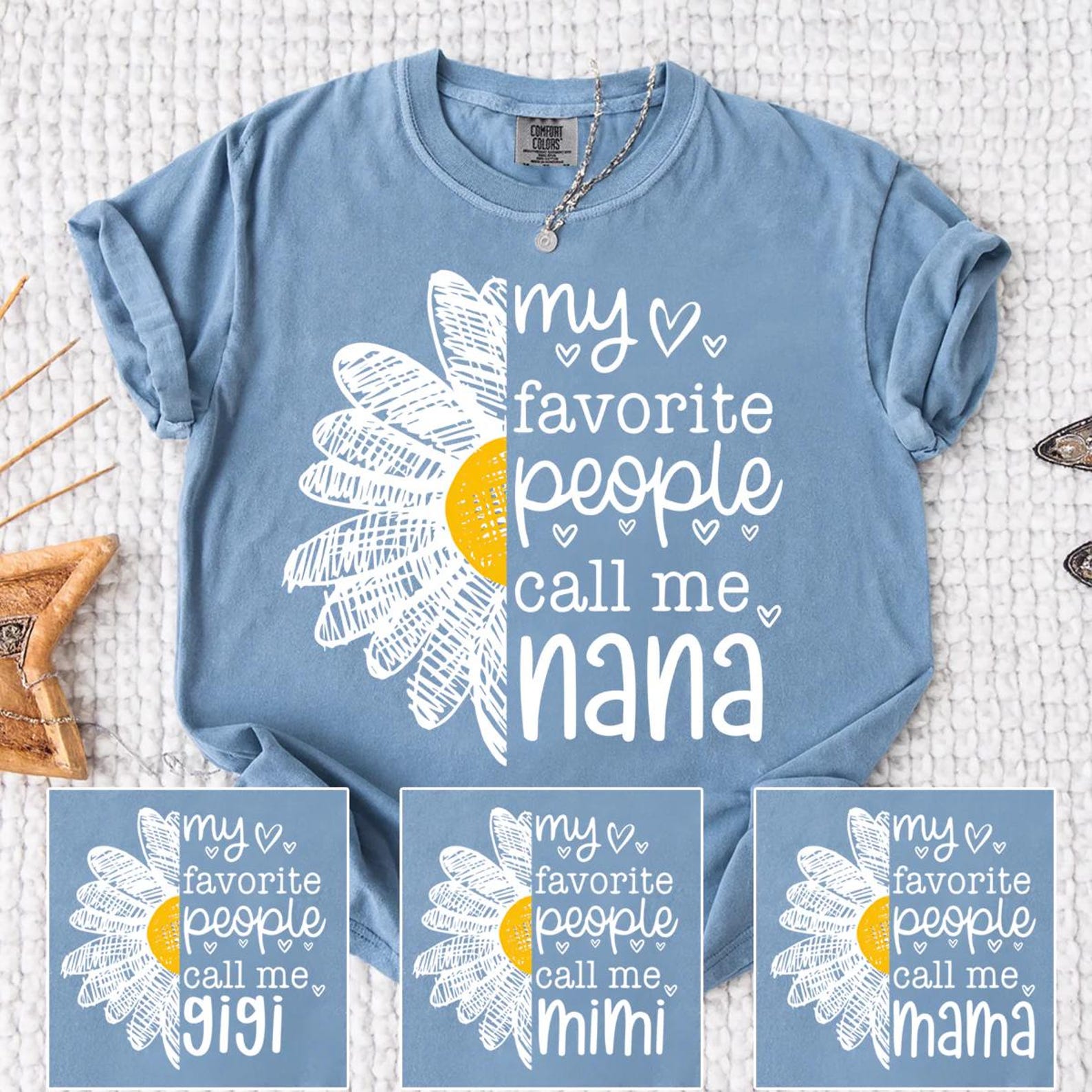My Favorite People Call Me Nana Shirt Personalized Grandma Graphic Tee Cute Floral T Shirt green 3xl sweatshirt
