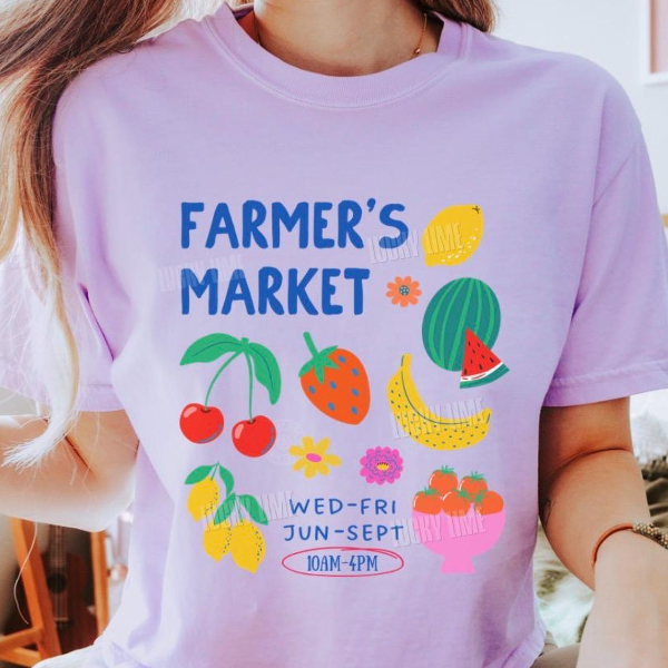 Farmers Market Cropped Shirt, Womens Boxy Tee, Crop Top, Flower Market Tshirt, Fruit Shirt, Tomato Shirt, Summer Apparel navy l sweatshirt