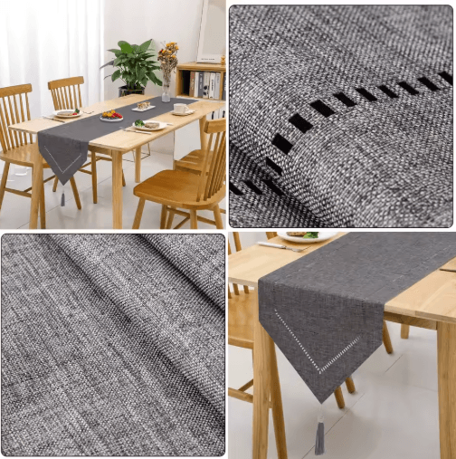 Modern Solid Linen Table Runner Minimalist Linen Table Runner For Dining & Coffee Tables red 32x180cm