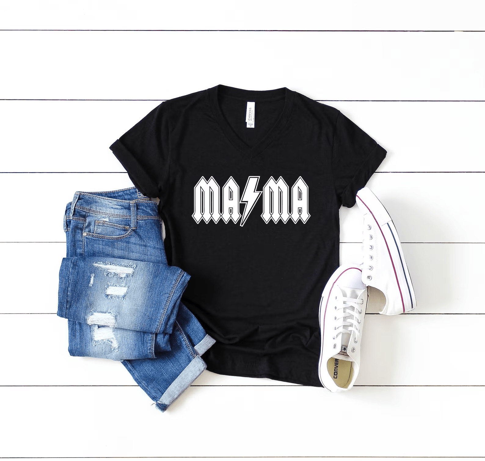 ACDC Mama Shirt Rocker Mom Graphic Tee Cool Mom Life Mothers Day Gift black 2xl sweatshirt