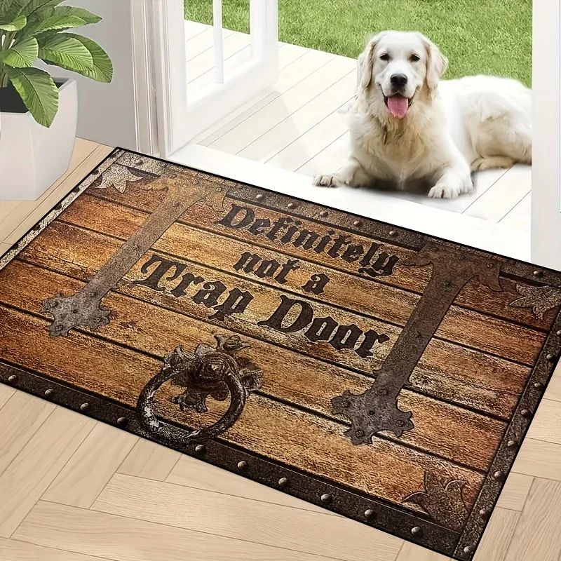 Rustic Trap Door Doormat Washable Entry Mat Non slip Absorbent Rug 7 60x90cm